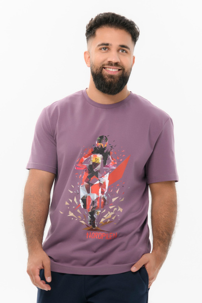 Футболка Argo Exclusive, размер 50, цвет фиолетовый, хлопок 92% ...