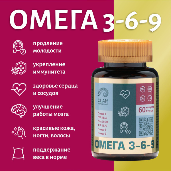 Характеристики Витаминный комплекс Омега 3-6-9 рыбий жир в капсулах для ...