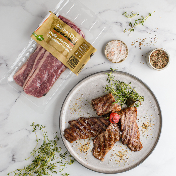 Стейк Минутка из мраморной говядины Black Angus 190 г, Мираторг ...