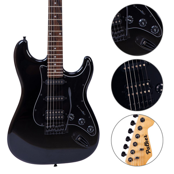 Электрогитара для начинающих, черная, стратокастер, гитара stratocaster ...