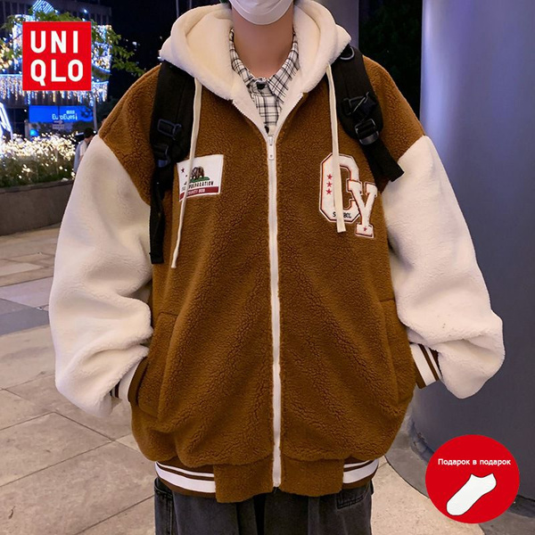 Пальто Uniqlo, Зима, размер 56, цвет коричневый, Полиэфир - купить по ...