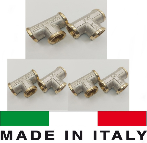 Тройник (6 шт)1 дюйм ВР латунный , резьбовой, APE Raccorderie, рез49 ...