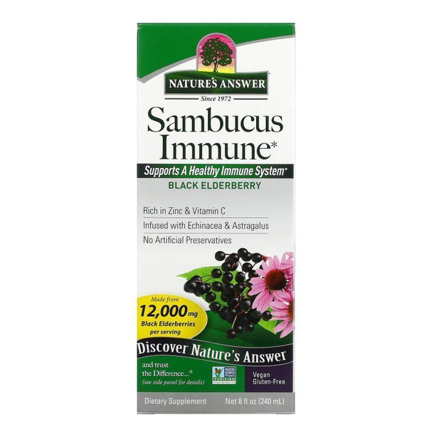 Natures Answer, Sambucus Immune, сироп из черной бузины для иммунитета ...