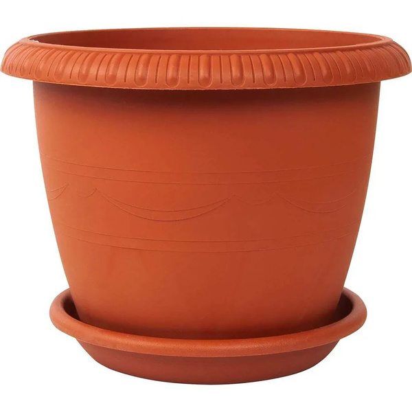 Горшок цветочный Жардин 25 h20 см v5.5 л пластик терракотовый - купить ...