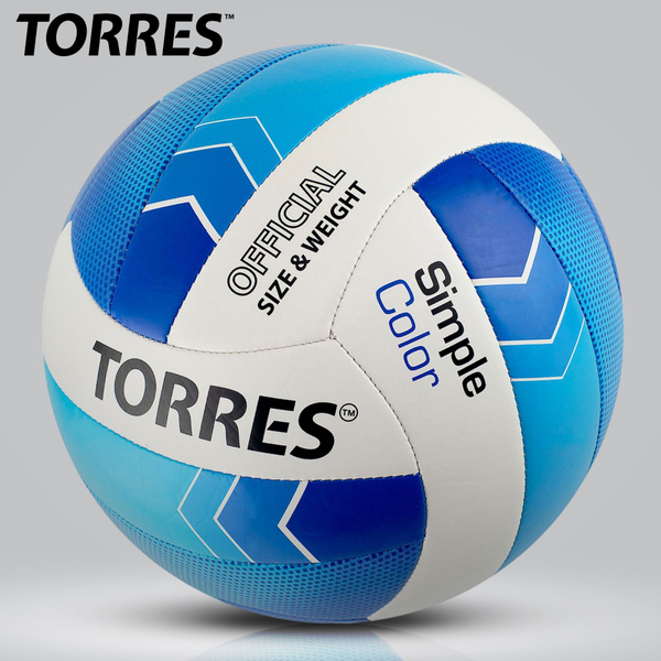 Мяч волейбольный TORRES Simple Color V32115, 5 размер; белый, голубой ...