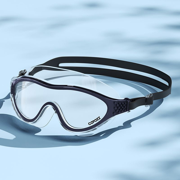 Очки для плавания профессиональные водонепроницаемые в большой оправе .