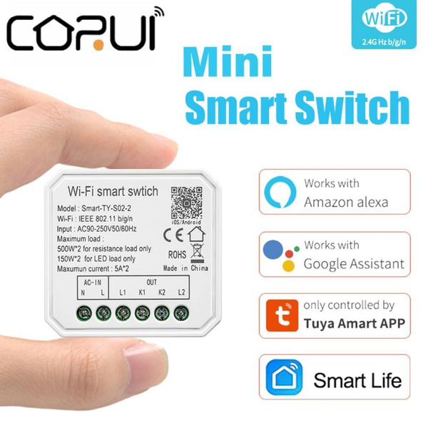 Мини переключатель WiFi реле Tuya WIFi mini Smart Switch 5A 2-way ...