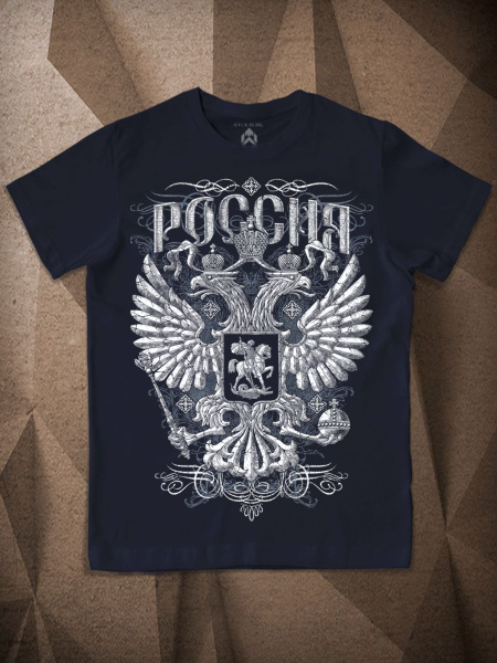 Футболка Земля Воинов, размер 58, цвет темно-синий, 92% хлопок, 8% ...