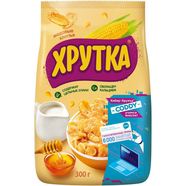 Хлопья кукурузные Хрутка медовые, 300г - купить с доставкой по выгодным ...