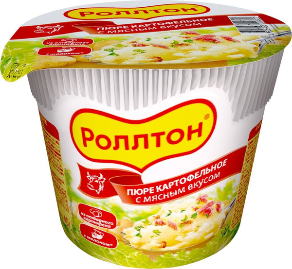 Пюре Роллтон картофельное с мясным вкусом, 40г х 24 ШТ - купить с ...