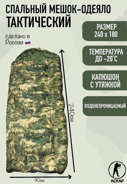 Спальный мешок зимний до -20 / спальник туристический армейский 240*180 ...