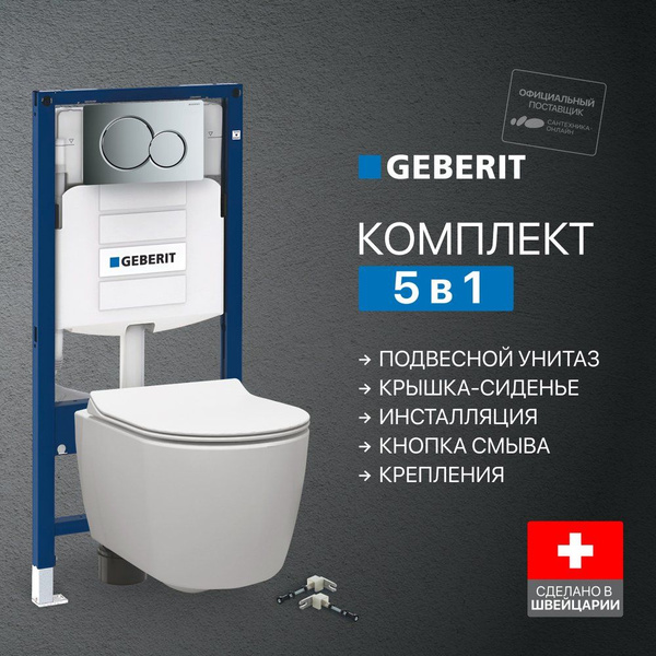 Комплект (унитаз + инсталляция) Geberit, направление выпуска ...