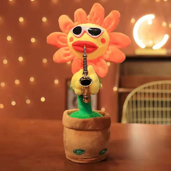 Качающаяся игрушка-подсолнух, играющая на саксофоне - купить с ...