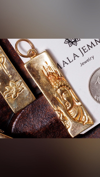 Подвеска Золотой Будда, слиток из золотой итальянской бронзы. Кулон ...