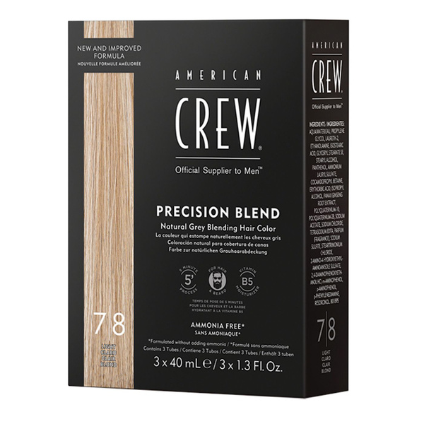 American Crew Precision Blend 7/8 Light - Краска-камуфляж для седых ...