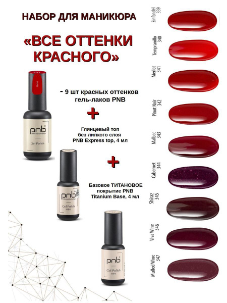 Набор красных гель лаков - 9 шт - купить с доставкой по выгодным ценам ...