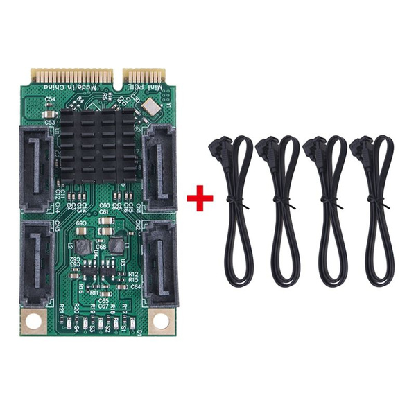 Mini PCI-E SATA 4 порта SATA III 6G Mini PCI Express Контроллер Плата ...