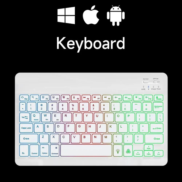 Мини клавиатура с подсветкой RGB 10 дюймов Bluetooth беспроводная мышь ...