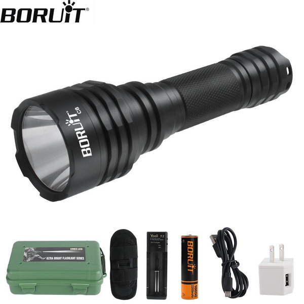 Мощный яркий фонарик BORUIT C8, подходящий для охоты, кемпинга и ...