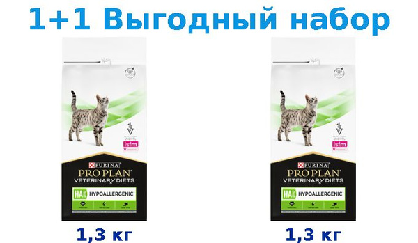 Ветеринарный корм, PRO PLAN VETERINARY DIETS HA ST OX HYPOALLERGENIC 1 ...