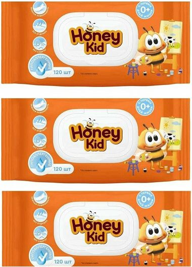 Детские влажные салфетки гигиенические Honey kid - купить с доставкой ...