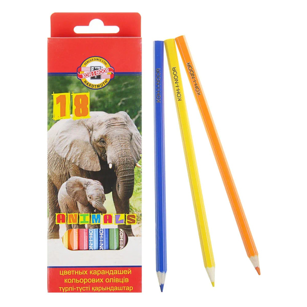 Карандаши цветные Koh-I-Noor BIRDS 3553 3553018001KSRV шестигранные ...