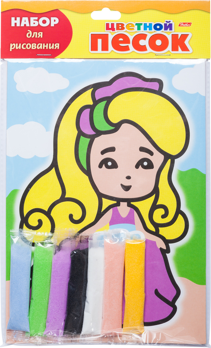 фото Набор для рисования цветным песком Hatber "Маленькая принцесса"