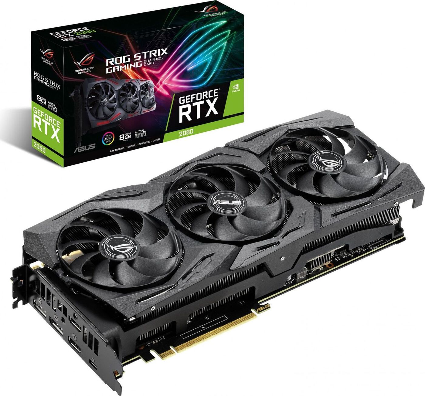 фото Видеокарта ASUS ROG-STRIX-RTX2080S-8G-GAMING /RTX2080S,HDMI2,DP2,USBC,8G,D6