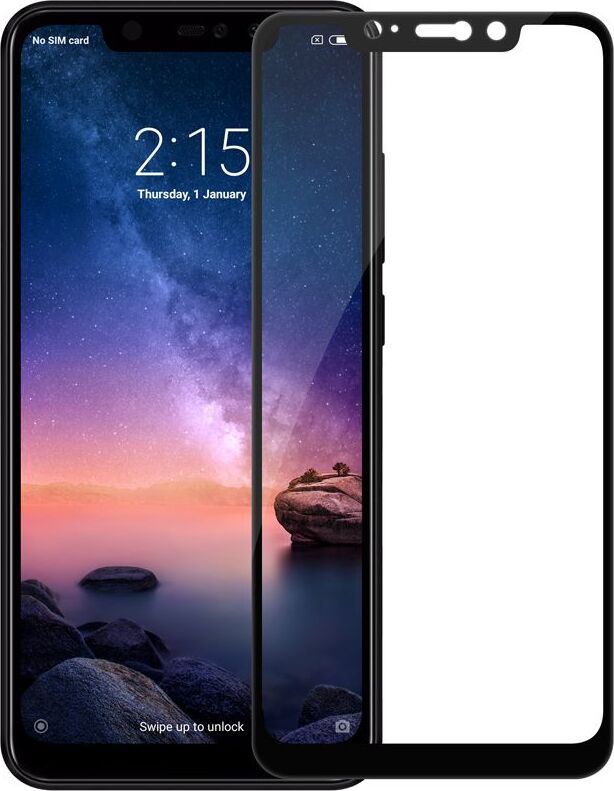 фото Защитное стекло 5D Unipha Full Glue закалённое для Xiaomi Note 6 Pro, чёрное Glass unipha