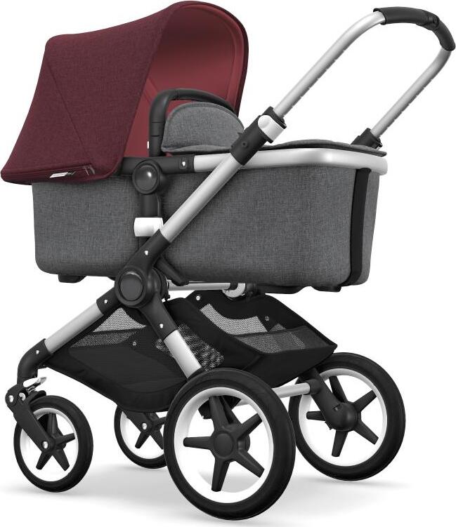 фото Bugaboo FOX Коляска 2 в 1 ALU/ GREY MELANGE/ RED MELANGE 2019