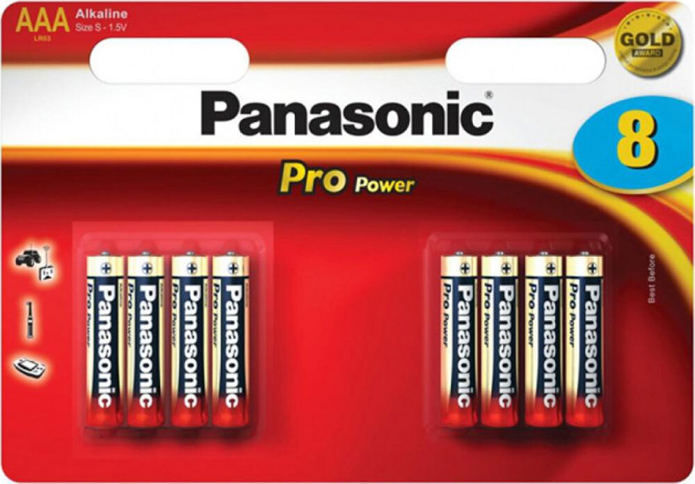 фото Батарейка Panasonic Pro Power LR03XEG/8BW, AAA щелочная, 8 шт
