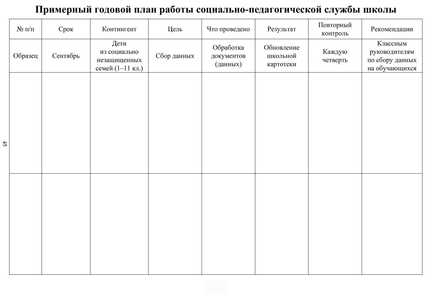 Образец дневник социального работника