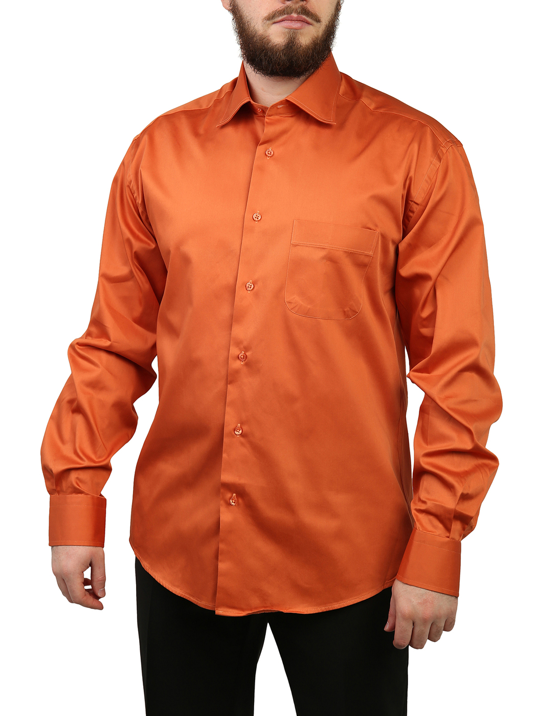 Темно оранжевая рубашка мужская