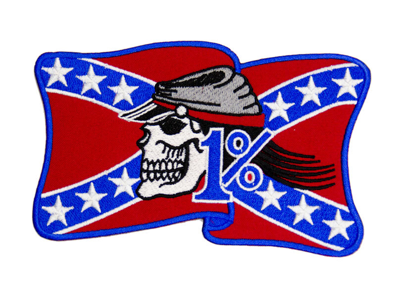 Нашивка (шеврон патч patch) "Флаг Конфедерации 1%" 14 х 8,5 см. К...