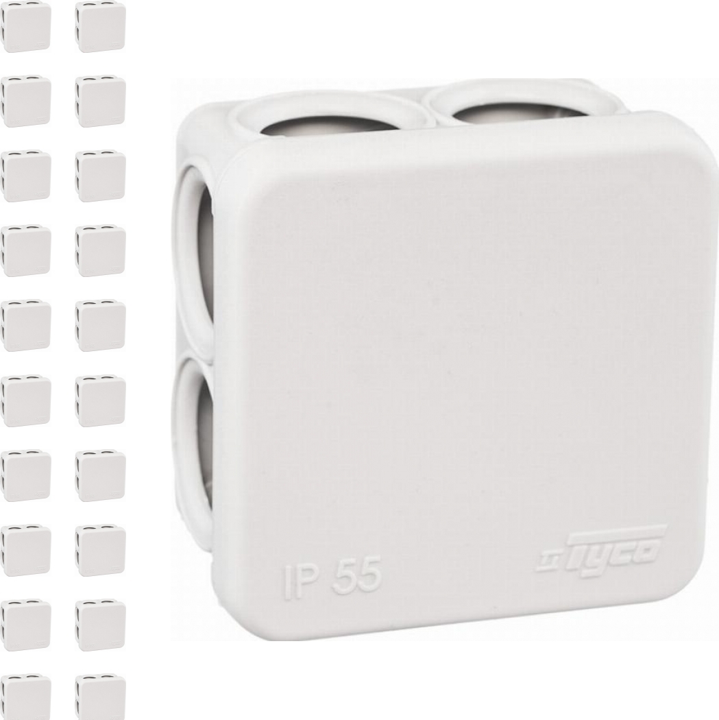 Характеристики Коробка распределительная Tyco 70x70x40 квадратная 7 ...