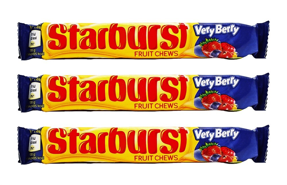 Жевательные конфеты Starburst Fruit Chews Very Berry ягодный вкус (3 шт ...