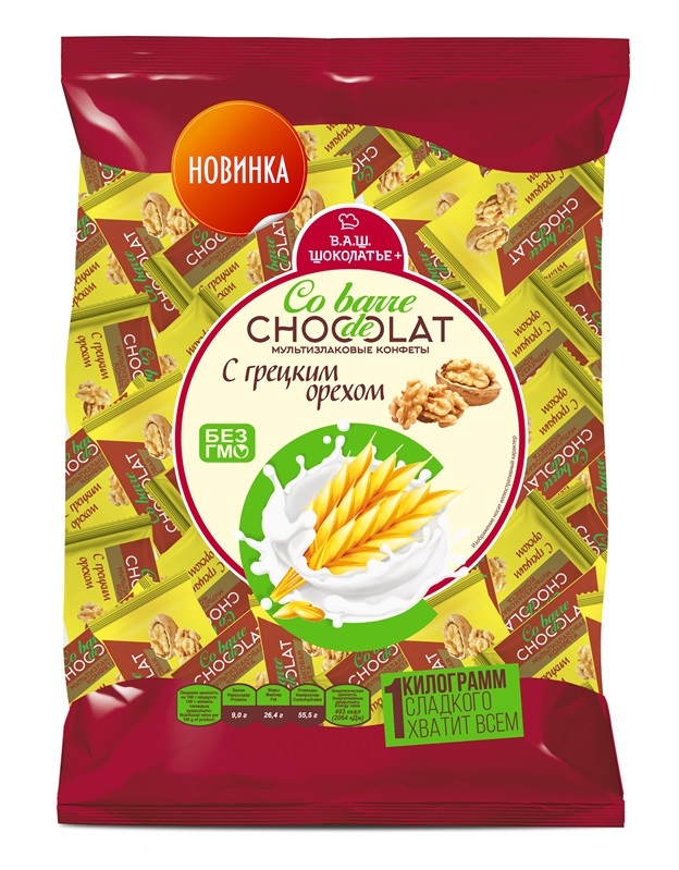 Характеристики Мультизлаковые конфеты Co barre de CHOCOLAT с грецким ...