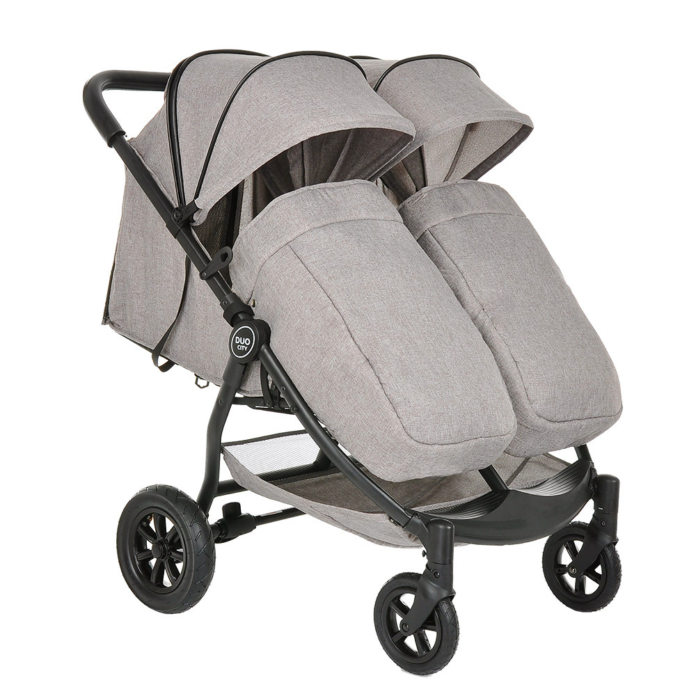 Коляска для двойни Pituso Duocity надувные колеса Air Beige/Бежевый ...