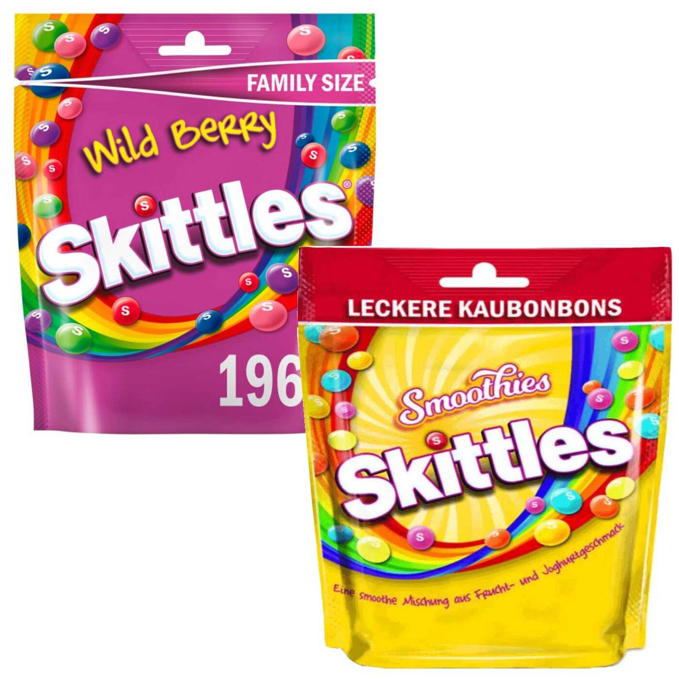Драже Skittles Скитлс Wild Berry Дикие ягоды 196 гр. и Smoothies 160 гр ...