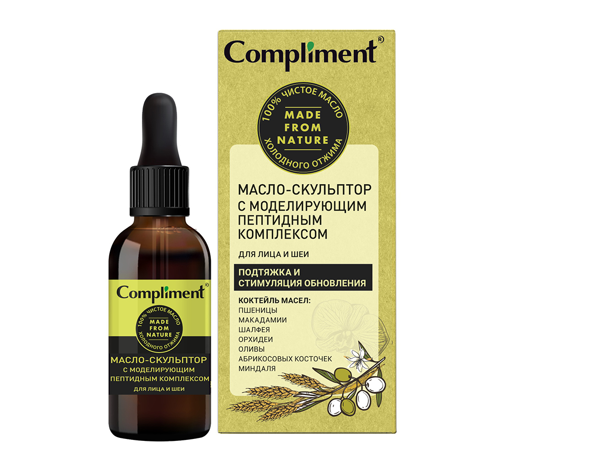 Compliment Масло-скульптор с моделирующим пептидным комплексом для лица и шеи, массажное, 27мл