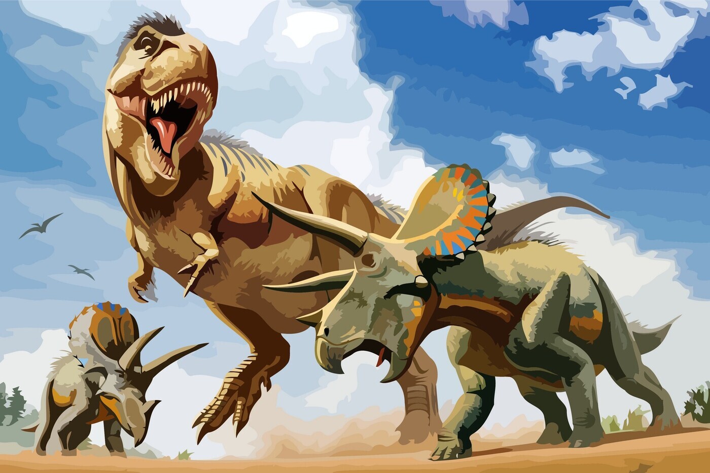 Тираннозавр рекс против Трицератопса