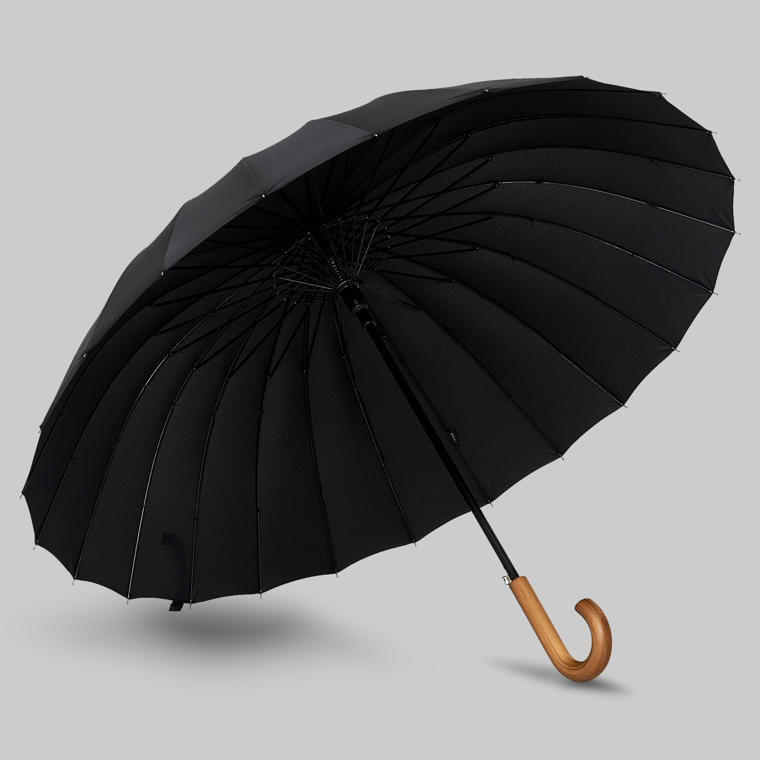 Зонт-трость унисекс полуавтоматический Diniya um0003 черный