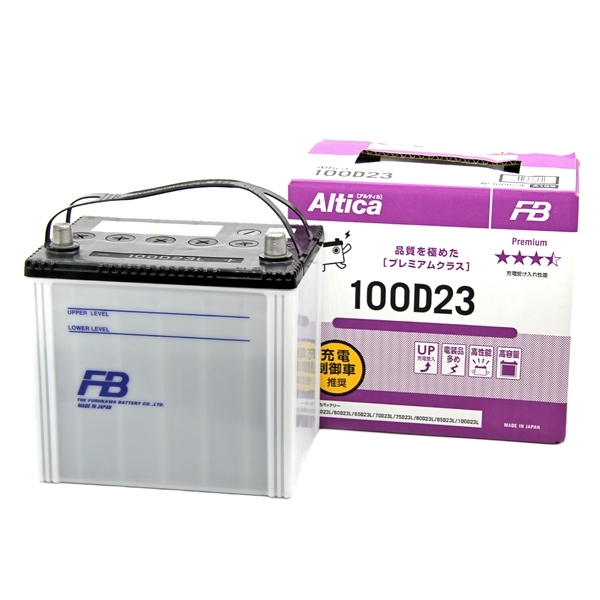 Аккумулятор FURUKAWA BATTERY FB Altica PREMIUM арт. 100D23L, Ёмкость 75 Ah, пусковой ток 700 А, 230x169x227