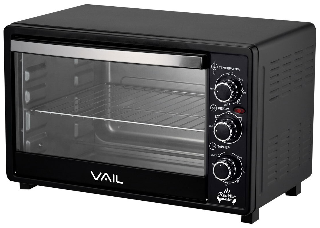 -печь VAIL, черный, 35 л  по низкой цене с доставкой в .