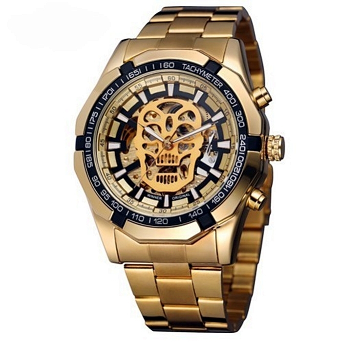 Часы winner Skeleton Gold