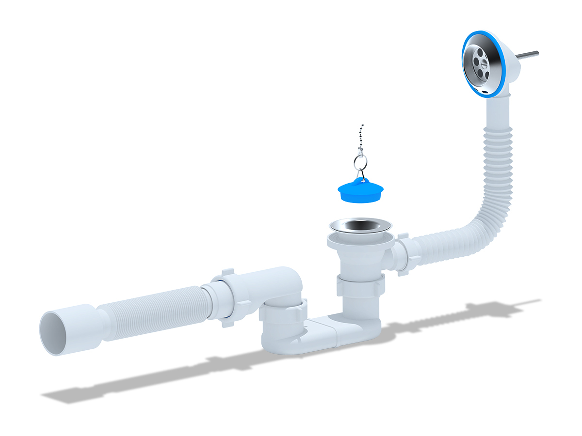 Характеристики Сифон для ванны АНИ пласт 1 1/2\"х40 плоский с гибкой ...