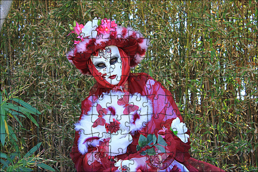 Цветочная маска. Маска из цветов. Венецианские цветы. Одежда из масок. Красный костюм и маска