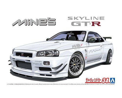 Сборная модель AOSHIMA 34k Mine's BNR34 SKYLINE GT-R '02 , 1/24