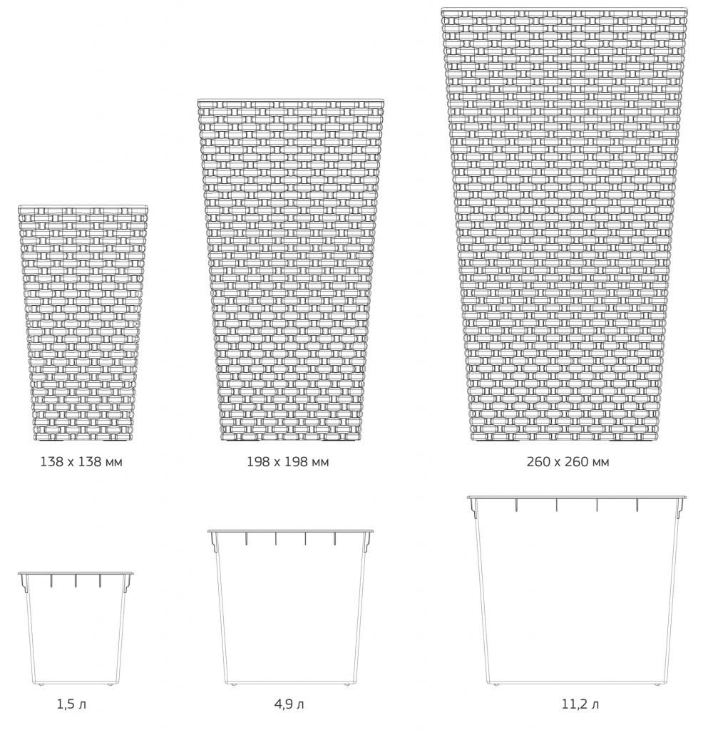 Схемы плетения ротангом кашпо