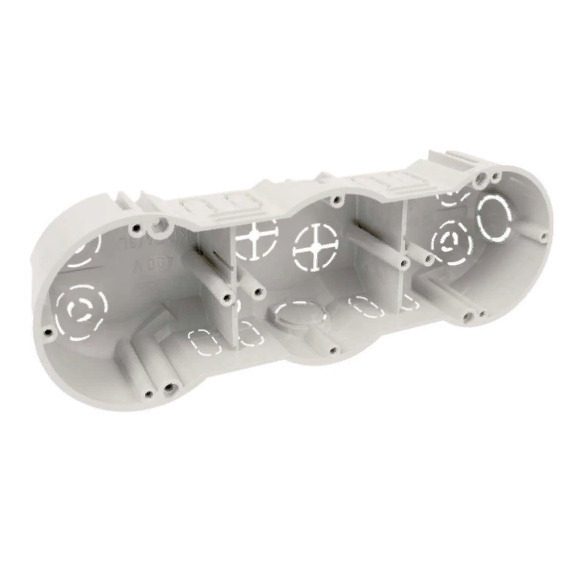 Подрозетник (приборная коробка) на 3 механизма для твердых стен, размер ...